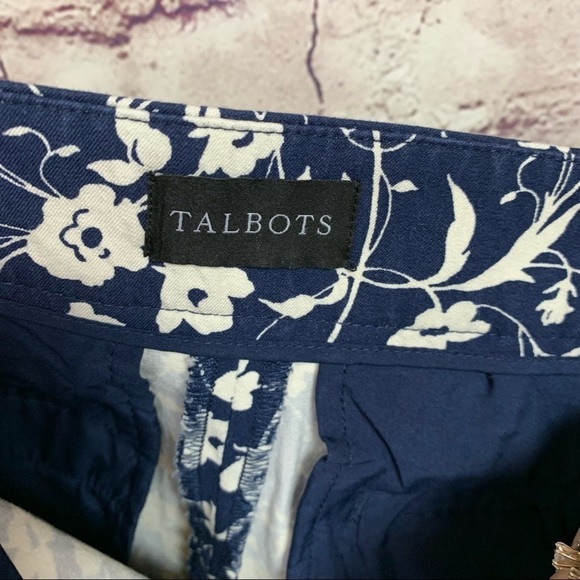 Talbots Chatham Blue Floral Crop Ankle Pants NWOT - Picture 11 of 12